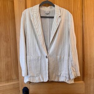 a new day Cream and Gray Striped Blazer